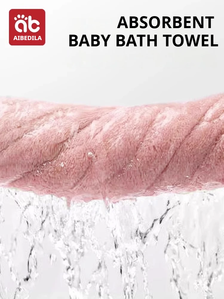 AIBEDILA халат для малышей, детское коралловое бархатное банное полотенце с вышивкой, мягкие, приятные для кожи впитывающие полотенца, детское купание