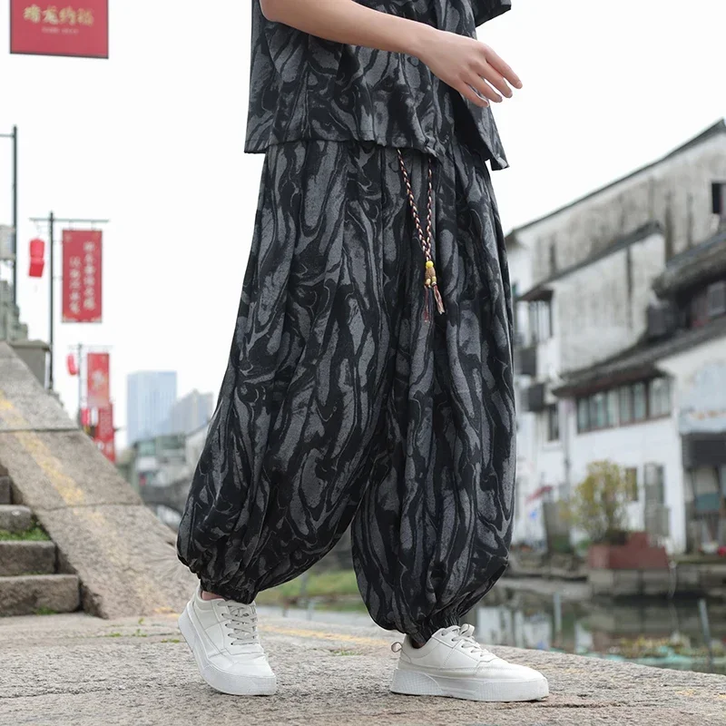 Pantalones bombachos de pierna ancha para hombre y mujer, pantalón informal estilo Harajuku, hip hop, para correr, Primavera, 2024
