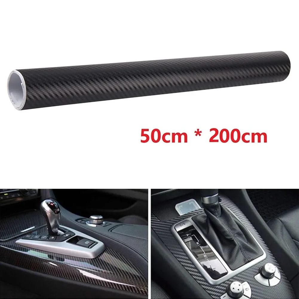 50x200 Cm High Quality Car 3D Matt Black Carbon Fiber Vinyl Foil Film Wrapping Roll Sticker Decal