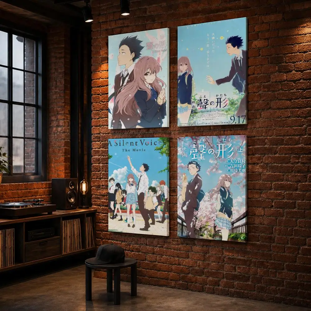A Silent V-Voice Anime Framed Wall Painting Wood Canvas Poster For Living Room Bedroom Hallway Office Home Decor Gift