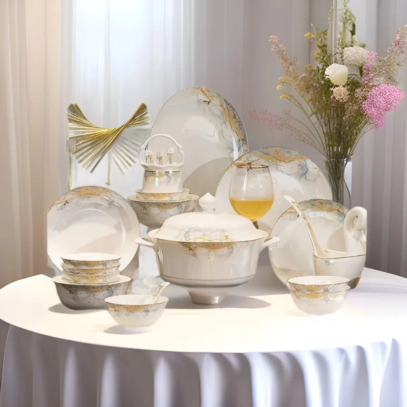 Dishes and plates Rice bowl processing Customized tableware Vegetable plates table factory direct sales Color change printing