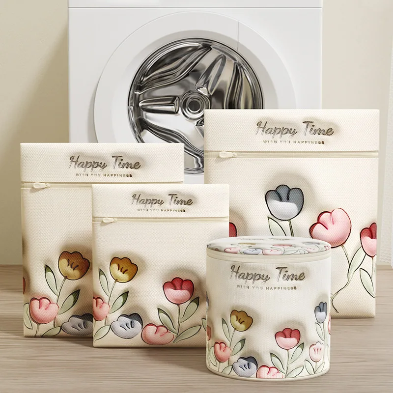 

Tulip Printing Laundry Wash Bag Underwear Socks Washing Bags Organizer Lingerie Laundry Baskets Washing Machine Filter Mesh Bag