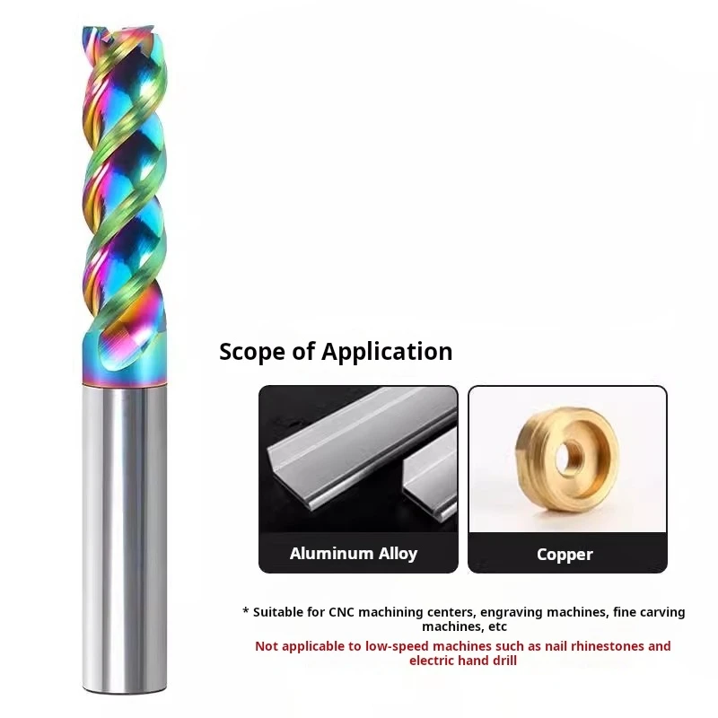 HRC65 Schaftfräser für Aluminium, U-Nut, 3 Nuten, Legierung, Beschichtung, Wolframstahl, Schneiden, Gravieren, CNC-Werkzeug, Bearbeitung, Fräser