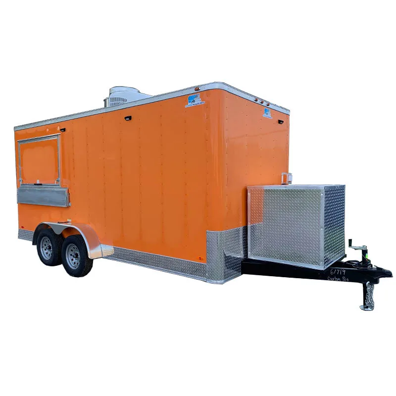 Camion de nourriture de Concession en acier galvanisé personnalisé, remorques de nourriture mobiles, remorque de chariot de café de Pizza de hamburger pour les entreprises