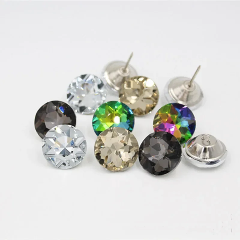 100pcs Crystal Diamante Rhinestone Buttons for Clothes Round Sewing Sofa Crafts Home Decor 18mm 20mm 25mm 30mm