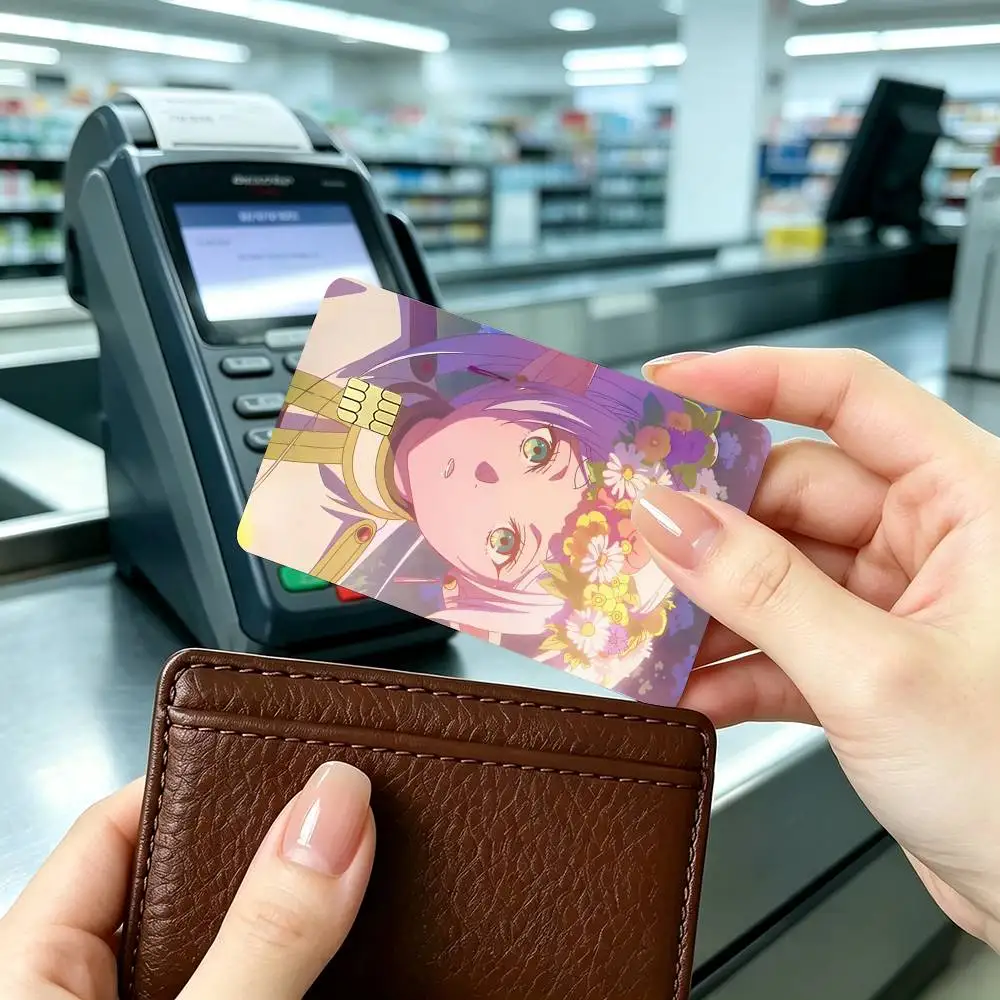 Frieren Beyond Journeys End Frieren Credit Card HD Stickers Game Card Decal Small Chip Waterproof Sticker Gift
