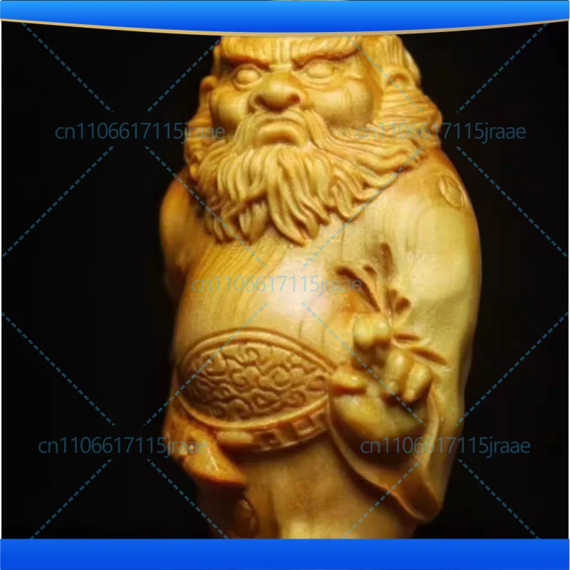 Solid wood Carving Tianshi Zhongkui Ornaments Small Model Attract wealth and ward off evil spirits character decoration bestgift