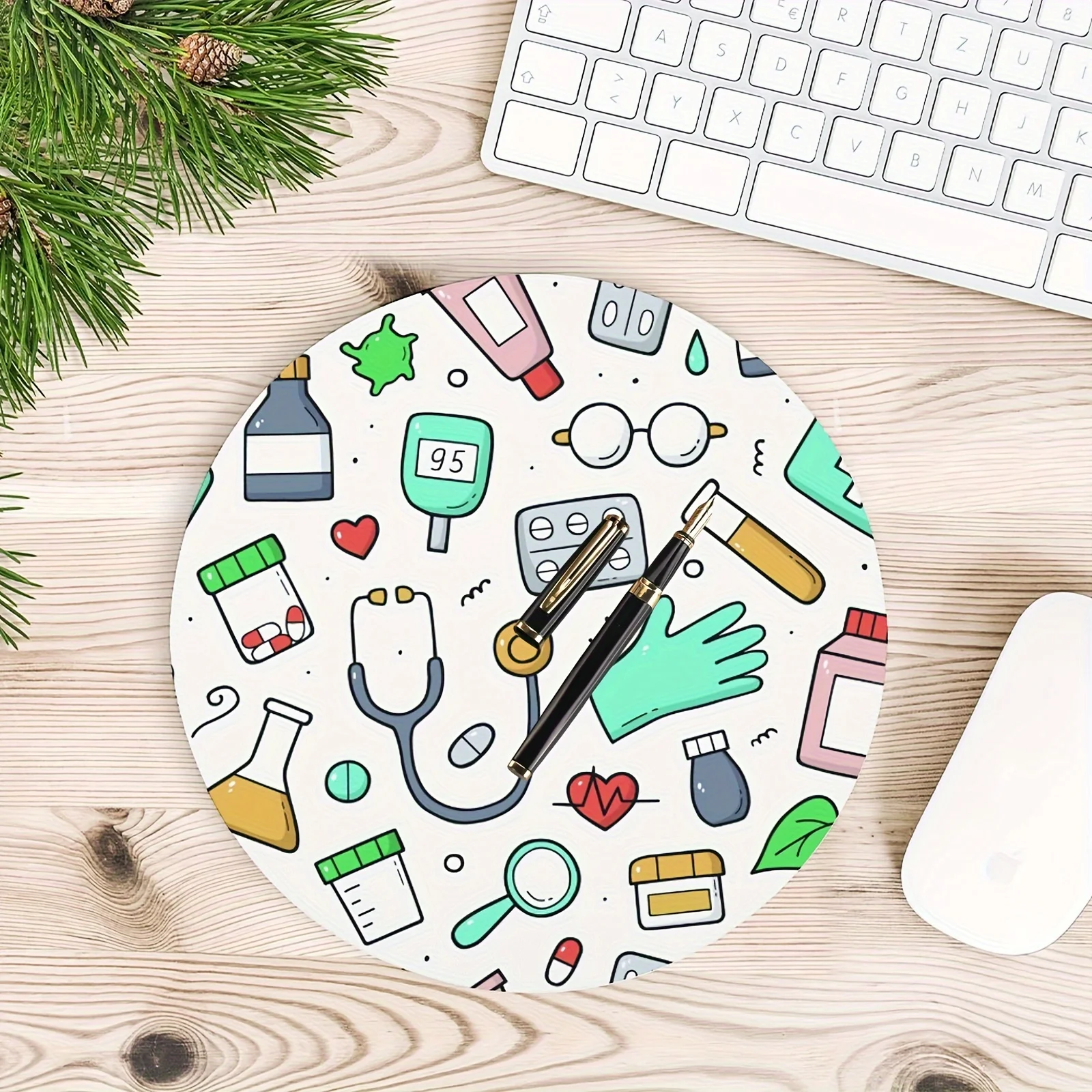 Round Nurses Doctors Office Rug Non Slip Rubber Mouse Pad Gamers Desk Mat Mousepad Mouse Mat Playmat Set Up Desk Organizer