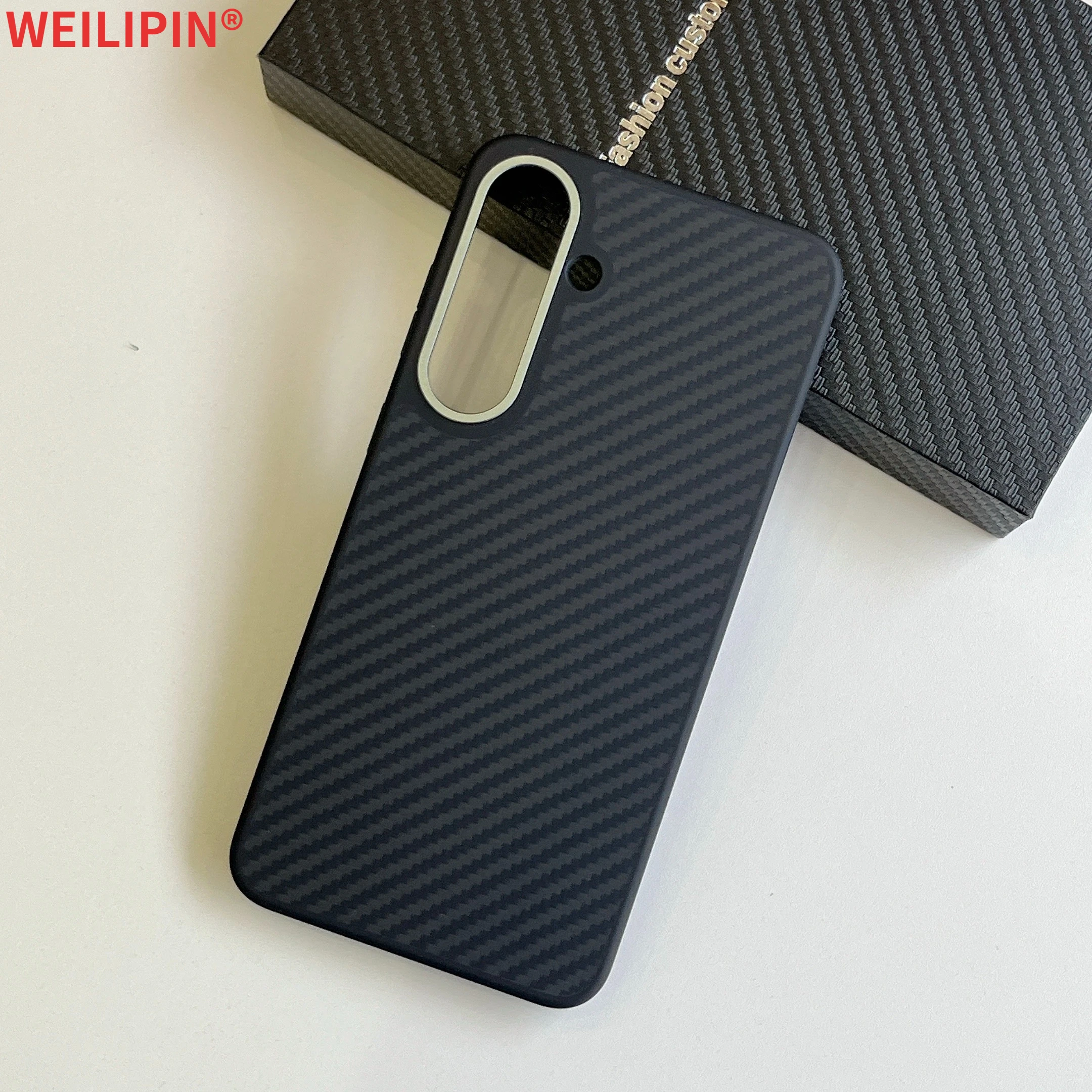 

WEILIPIN®Magnetic Carbon Fiber Case for Samsung Galaxy S25 Ultra S25 Plus Magsafe Cover TPU Soft Frame Aramid Fiber Magnetic Cas