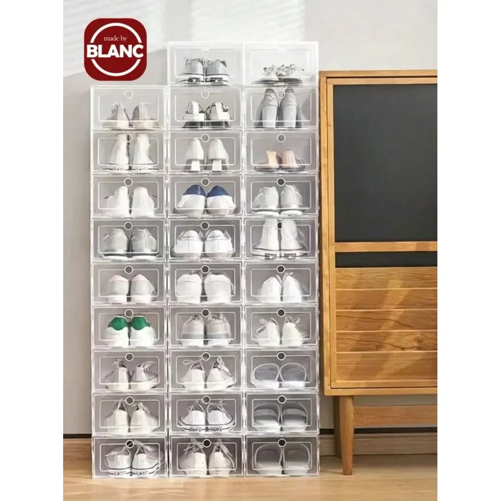 

Stackable Shoe Storage Boxes - 3-Pack, Clear Waterproof Plastic, Multipurpose Rectangular Display Cases for Sneakers, Closet Org