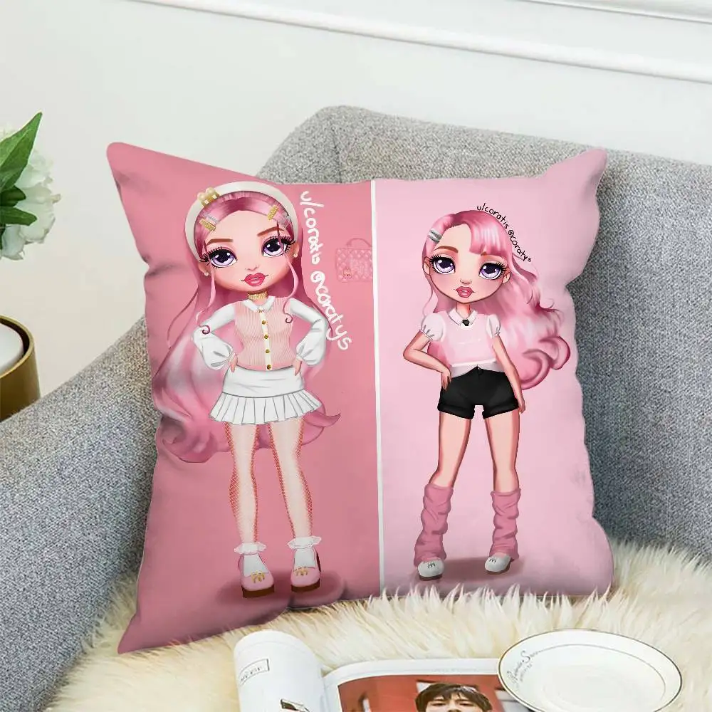

Rainbow High Pillow Case Double-Sided Printing Cushion Cover 45x45 Decorative Cushions Sofa Home Decor Soft Pillowcase