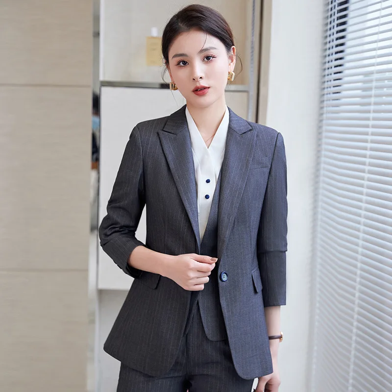 Autumn Winter Professional Formal Business Suits Blazers for Women with Jackets Coat and Pants OL Styles Pantsuits Trousers Set