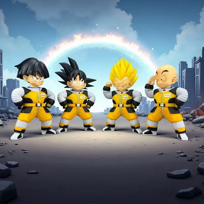 Set de Figuras Chibi de Dragon Ball Z, Goku, Gohan, Vegeta, Krillin, Traje de Namek, Modelo Coleccionable, Figura de Acción de Anime para Fans