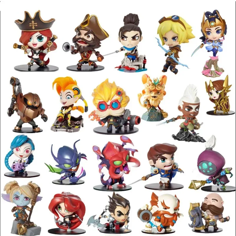 Stock 100% Original LOL Miss Fortune Braum Garen Jax Volibear Gragas Poppy Jinx Kha'Zix Vi Ezreal Yasuo Ekko Anime Figure Toys