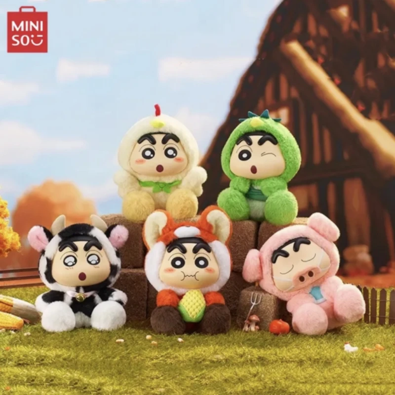 MINISO Blind Box Crayon Shin-chan VOL.3 Harvest Story Series Vinyl Dolls Cute Desktop Ornaments Children's Toys Birthday Gifts