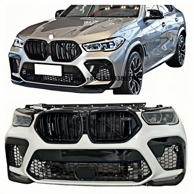 

For X6M F96 Auto Body Kit Complete Front Bumper Assembly with Nose Cover and Fog Light Cutouts Used Condition