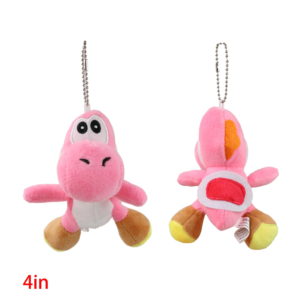 Yoshi Plüsch-Schlüsselanhänger Mehrfarbiger Niedlicher Dinosaurier Weicher Plüsch-Anhänger Mini-Rucksack-Taschenanhänger Pilz-Cartoon-Schlüsselring Liebevolles Geschenk – Detail 10