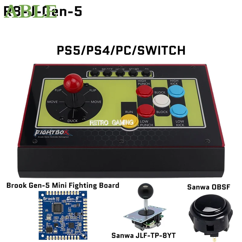 FightBox R8‑J Arcade Fight Stick Game Controller High Precision Joystick for Multi‑Platform PC Universal Gaming