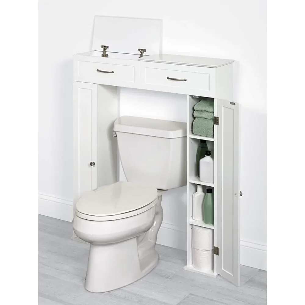 

Lift Top Storage Console Cabinet Bathroom Spacesaver White Freight Free Furniture Home