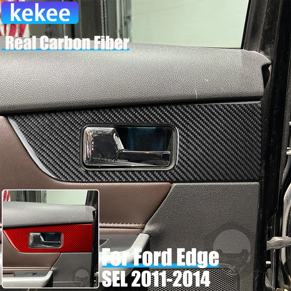 

Настоящие автомобильные аксессуары из углеродного волокна, накладка на панель ручки задней двери, мягкая наклейка для Ford Edge SEL 2011 2012 2013 2014