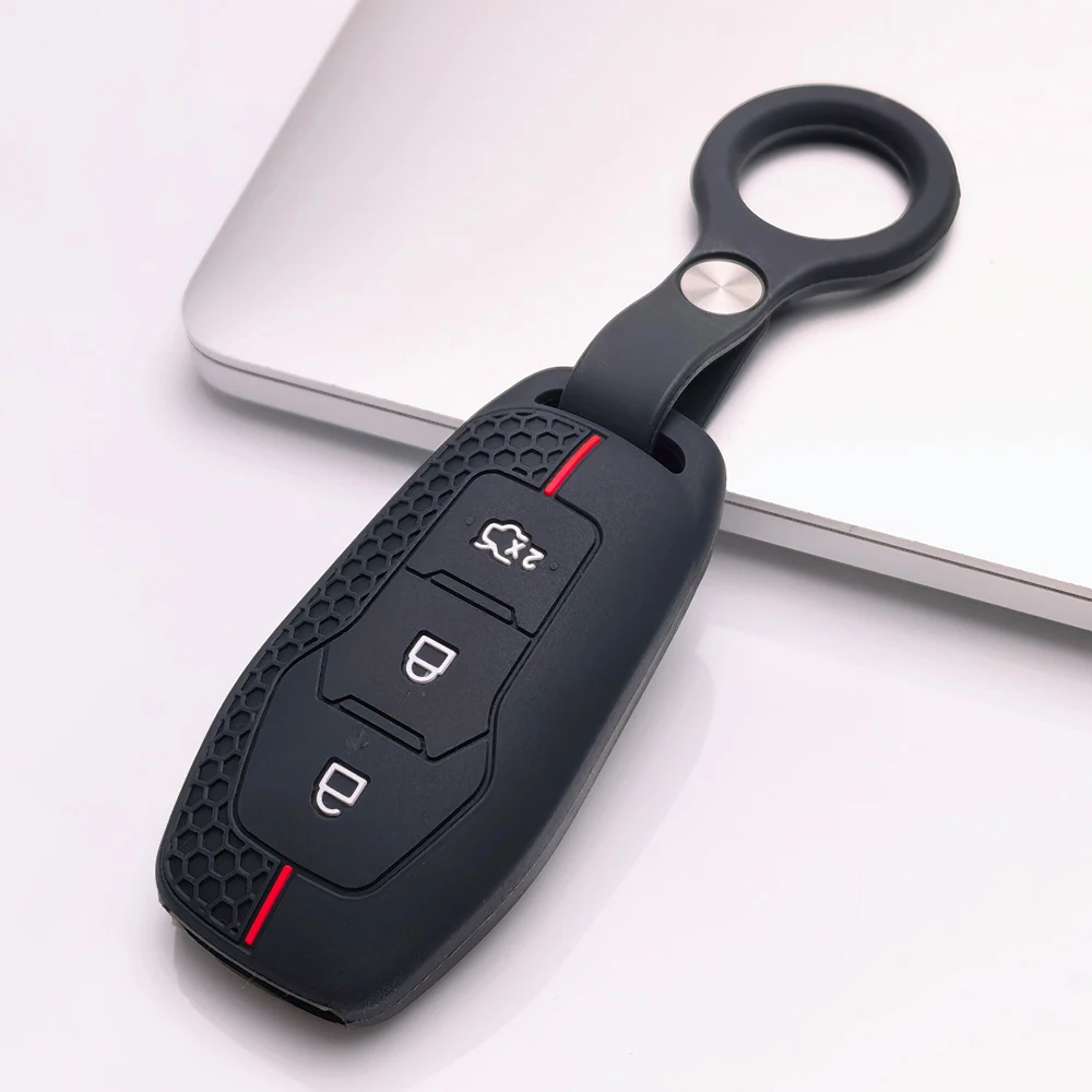 New Silicone Car Remote Key Case Cover For Ford Figo 2017 Mondeo 5 Ecosport Puma 2020 Fiesta Mk8 Everest Ranger 3 Buttons