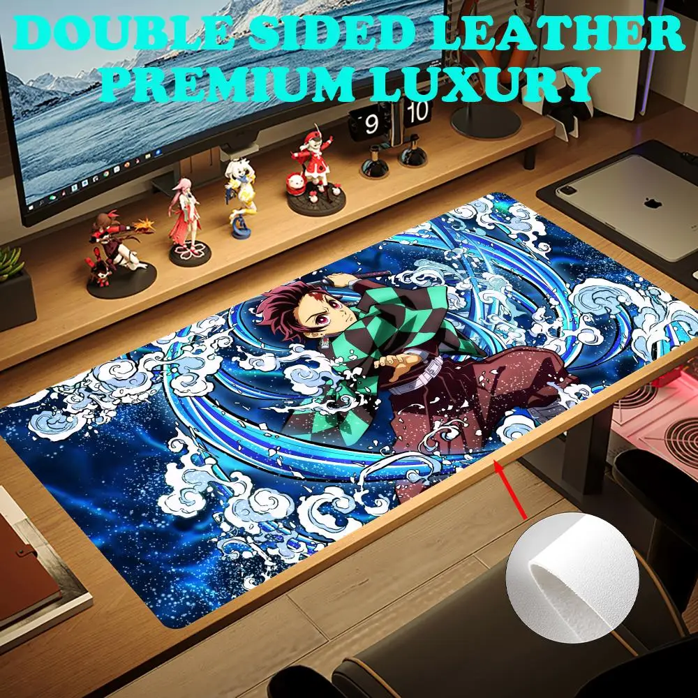 

Mouse Pad Large PU Keyboard T-Tanjiro K-Kamado Mouse Pad Leather Gaming accessories Anime Durable Game Mousepad Anti-scratch Mouse Mat Desk Protector