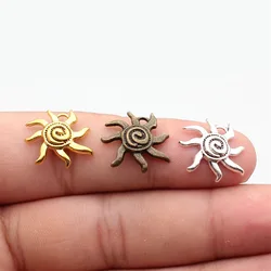 WYSIWYG 10pcs 19x17mm Sun Charm Pendants For Jewelry Making Antique Silver Color Sun Pendants Charm Sun For Jewelry Making
