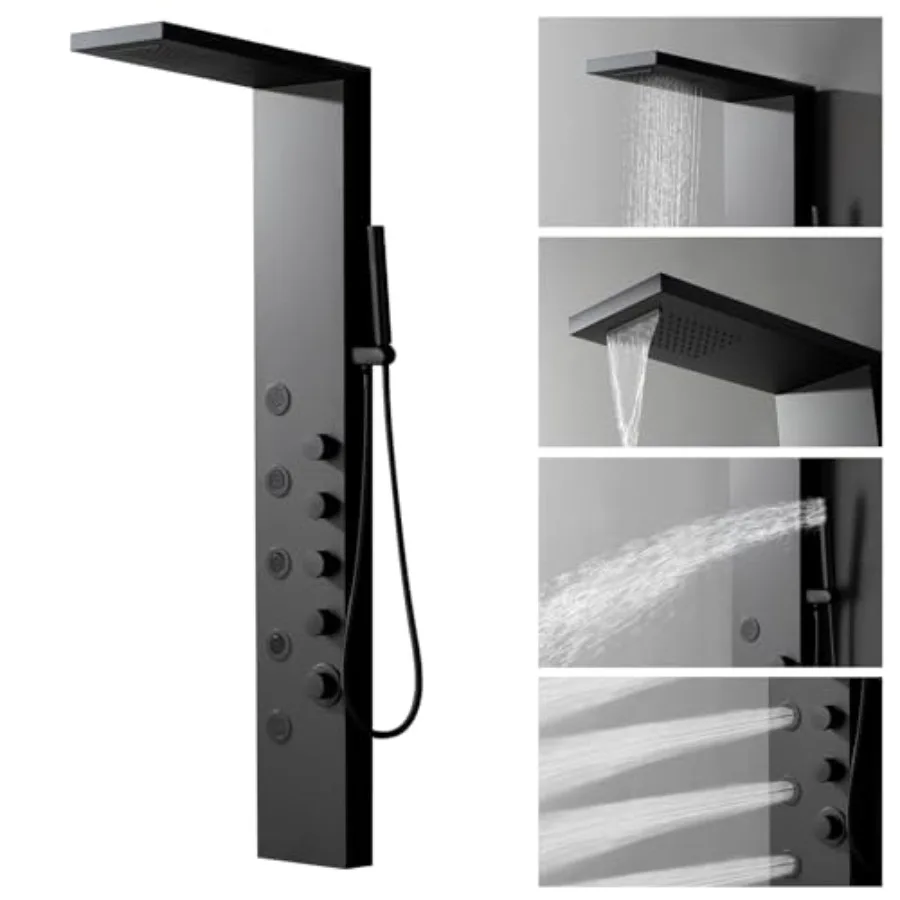 

Душевая панель-водопад из нержавеющей стали с 5 массажными форсунками и ручным душем