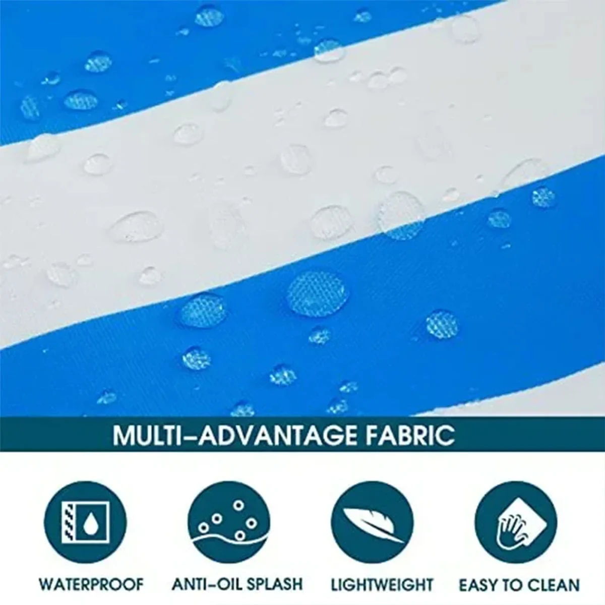 حقيبة حمل مخططة ذات سعة كبيرة، حقيبة شاطئ مريحة وقابلة للطي، حقيبة تخزين حقيبة التسوق، مثالية للسفر ولعب الشاطئ #5