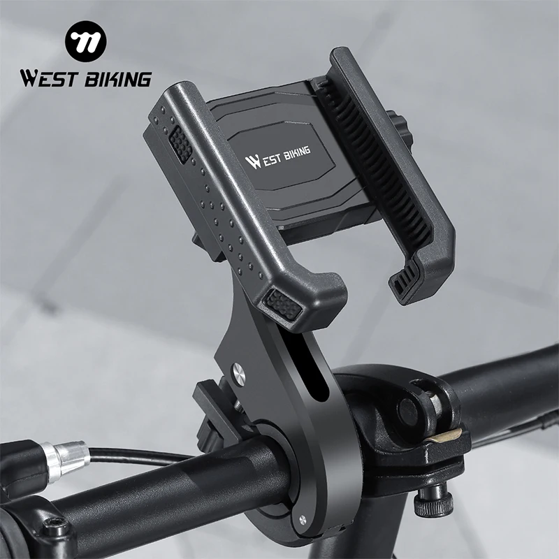 

WEST BIKING Cycling Phone Holder 360° Rotation Adjustable Bike Handlebar Phone Bracket Bicycle Stem MTB Road Bike Accessories