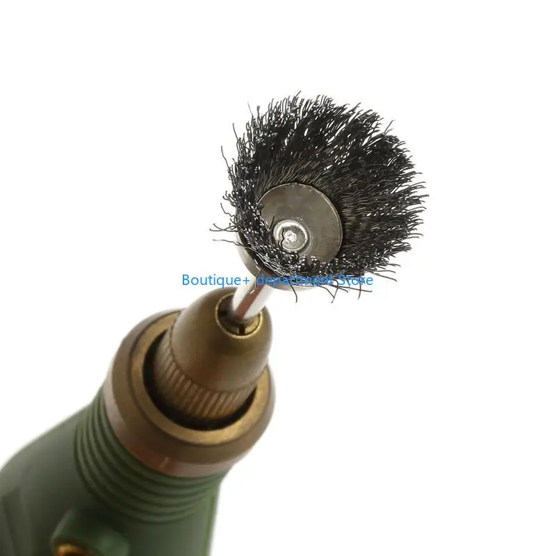 E1PD 3Pcs Steel Wire Wheel Brush for Head Abrasive Deburring Drilling Tools Bowl-shap