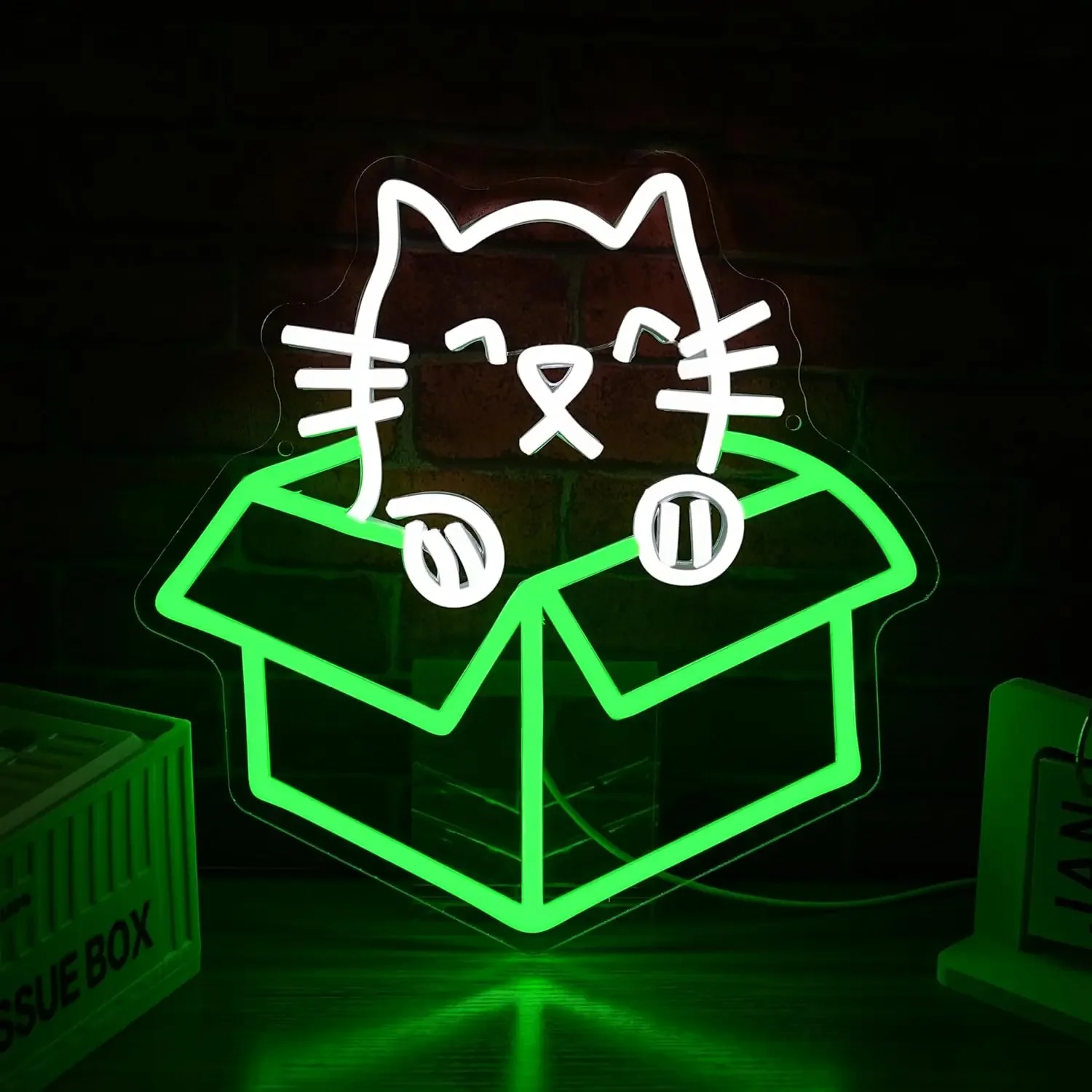 

﻿ Неоновая LED-вывеска «Котёнок в картонной коробке» с USB-питанием и регулировкой яркости для игровой комнаты, спальни, бара, гостиной, вечеринки, подарок, декор для стен