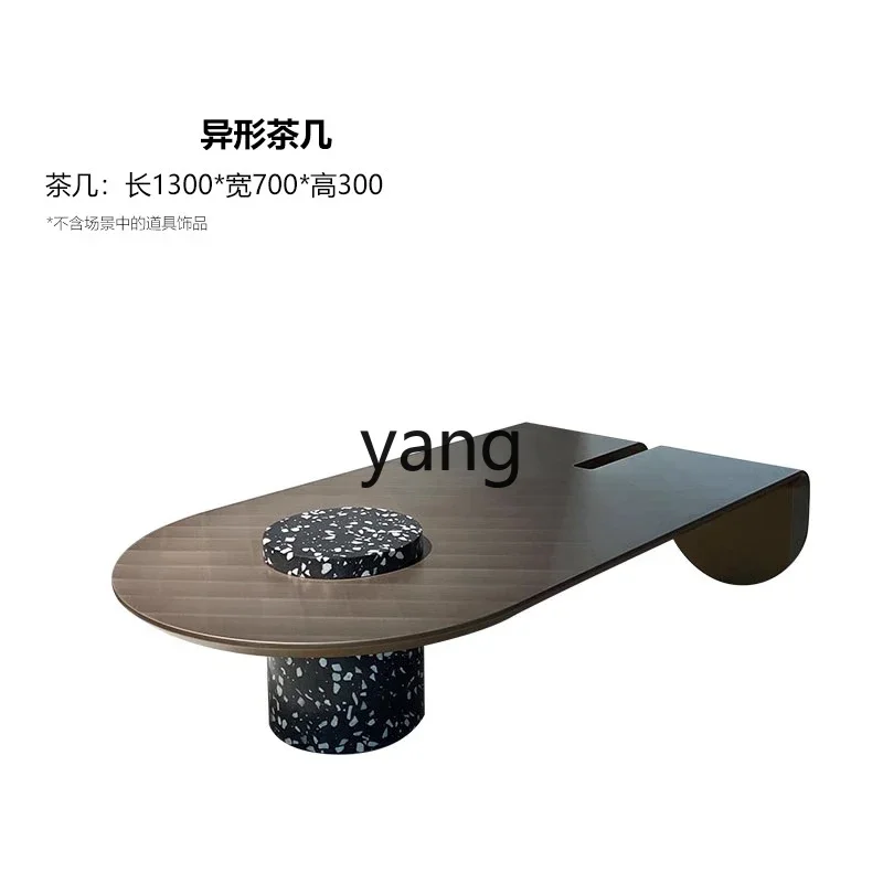 YJQ semi-circular rectangular living room coffee table metal paint minimalist creative modern terrazzo small table