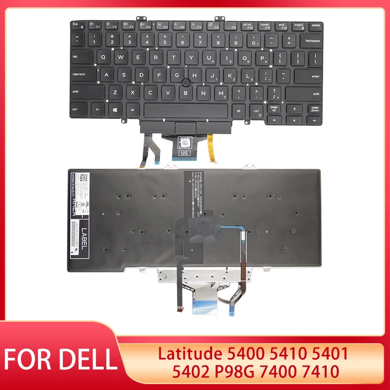 

New US Laptop Keyboard English For Dell Latitude 5400 5410 5401 5402 P98G 7400 7410 Backlit Pointing Stick