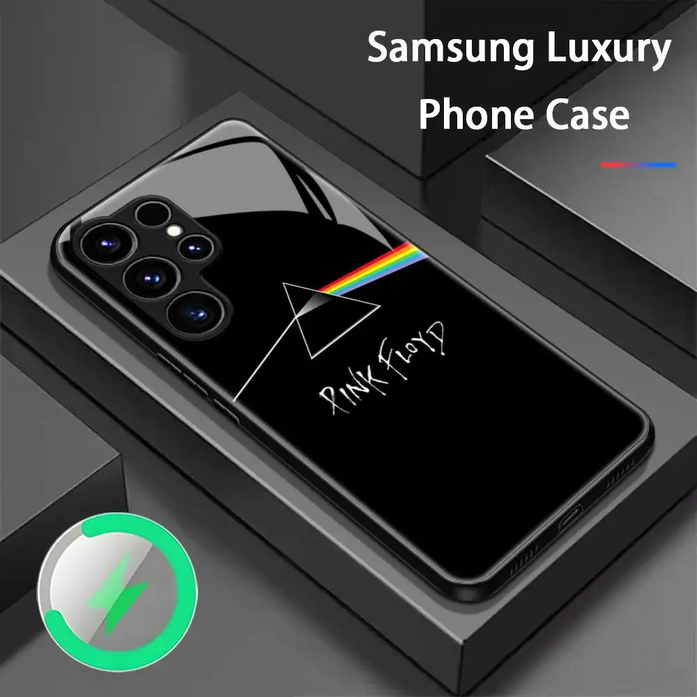 Pop Band Phone Case For Samsung S26 S25 S24 S23 S22 S21 S20 Plus Ultra P-Pink F-FloydEs-S Glass Magnetic Case