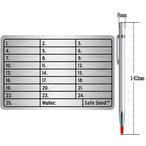 Metal Crypto Seed Phrase Storage Plates