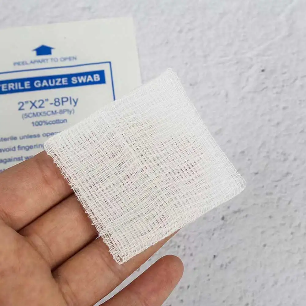 20Pcs 8-Layers Sterile Medical Gauze Pad Individually Cotton First Aid Waterproof Wound Dressing Wound Care Supplies 5/7.5/10cm