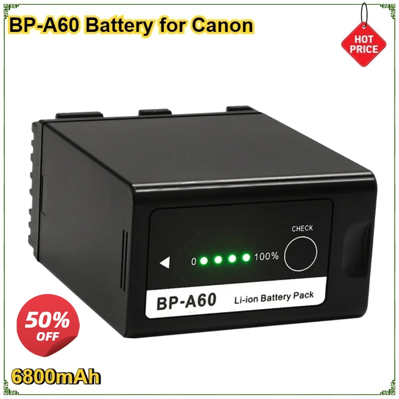 6800mAh BP-A60 Bateria BP A60 Battery for Canon CA-CP200L EOS C200 PL C200B C300 Mark II XF705 98Wh Replacement Battery