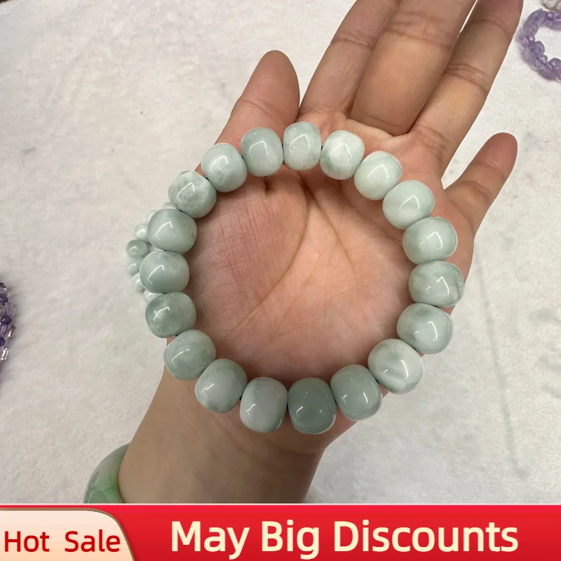 AAA Grade Green Angelite Stone Beads Bracelet Natural Gemtone Jewelry Bangle For Woman For Man Wholesale women bracelet  charms