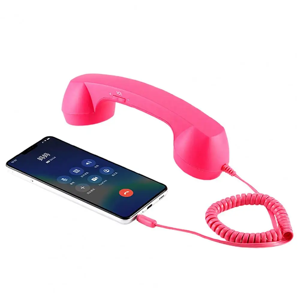 

Проводная телефонная трубка, приемник сотового телефона, винтажная ретро-телефонная трубка с микрофоном, динамиком для мобильных телефонов, смартфонов, универсальная