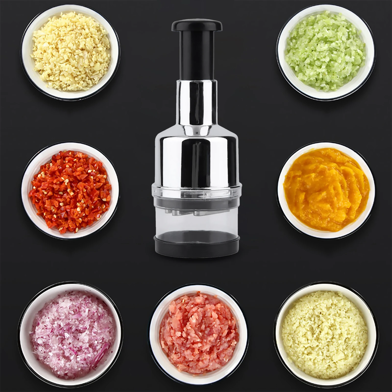 Manual Food Chopper Handheld Slap Press Chopper Mincer for Onions Garlic Nuts Efficient Garlic Onion Peeling Artifact