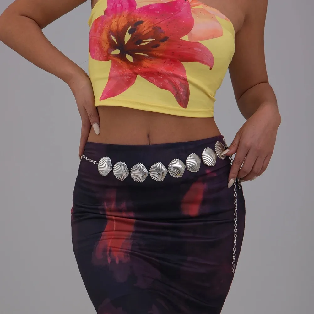 

Новый пояс в форме гребешка, металлический регулируемый пояс для бикини, летняя пляжная цепочка в стиле бохо, летняя