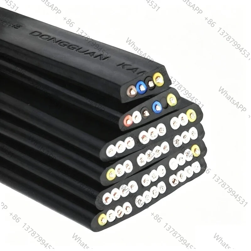 1meter Driving Fat Cable Crane TVVB Retractable Elevator Lifter PowerCable 2/3/4/5/6/7/8/9/10/11/12 Core 0.5-4mm2 Color Randomly