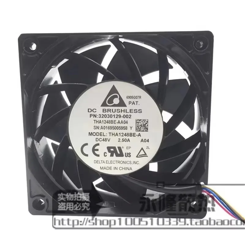 Original THA1248BE-A 48V 2.5A 120*120*38MM 12CM Violent Aluminum Frame Network Equipment Cooling Fan