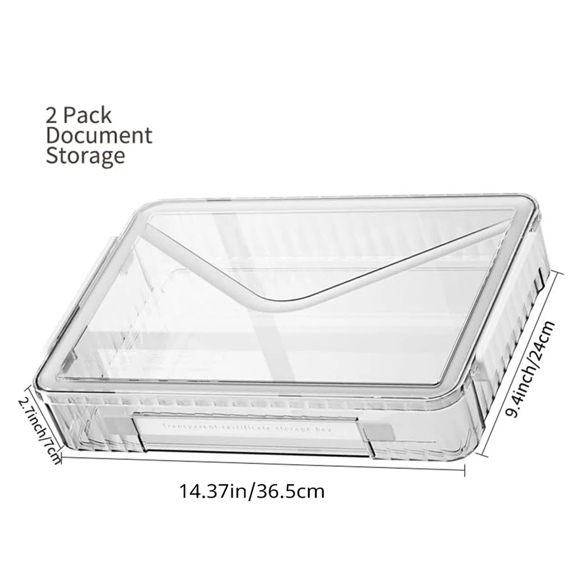 ADP-2 Pcs 8.5 X 11 Paper Storage,Clear Plastic Organizer for A4 with Handle Files Portable Project Case,Art Organizer