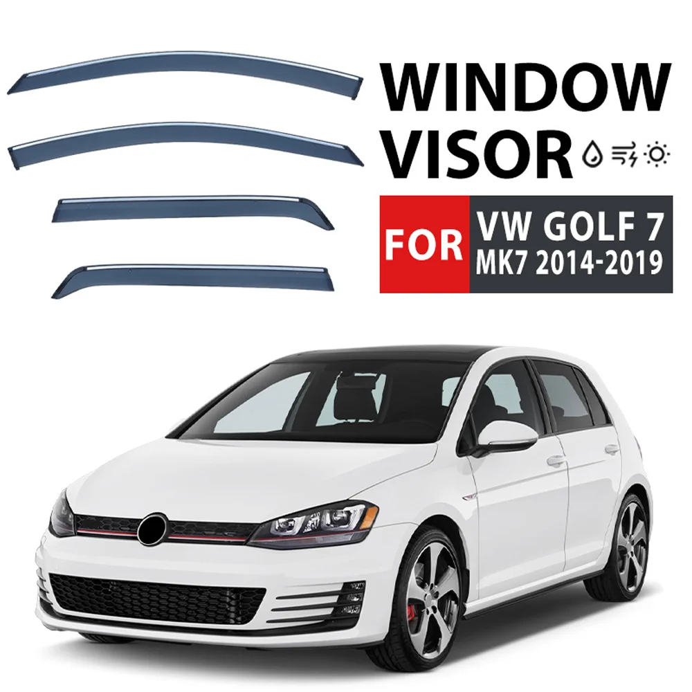 

Chrome Strips Rain Guards for VOLKSWAGEN VW GOLF 7th Generation MK7 2014-2019 Window Visor Wind Deflectors Door Visor