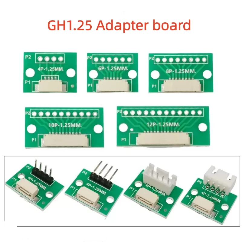1PCS GH1.25 Adapter Plate 1.25 To 2.54MM Single Row, Welded GH1.25 Buckle Seat 4/6/8/10/12P