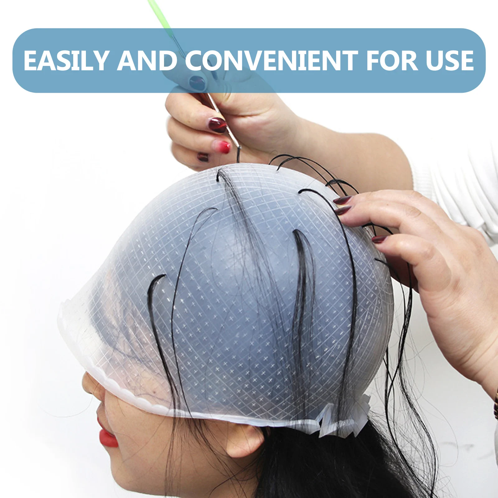 

Silicone Hair Dye Cap Reusable Highlighting Hair Coloring Hat Salon Hairdressing Supplies Hairdressing Supplies