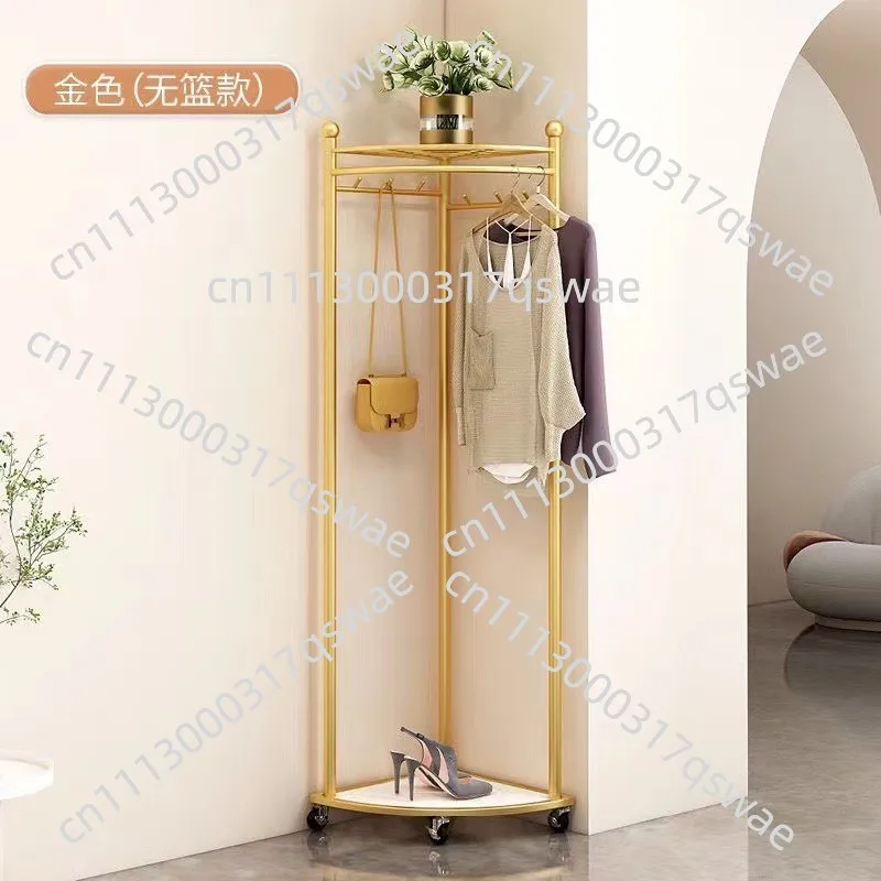 Corner coat rack Floor-to-ceiling household living room clothes rack Storage household rack