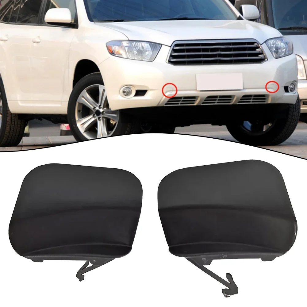 2PCS Car Front Rear Bumper Tow Hook Eye Coupler Trailer Cover Cap Plug For Toyota For Highlander 2008-2011 52128-0E915